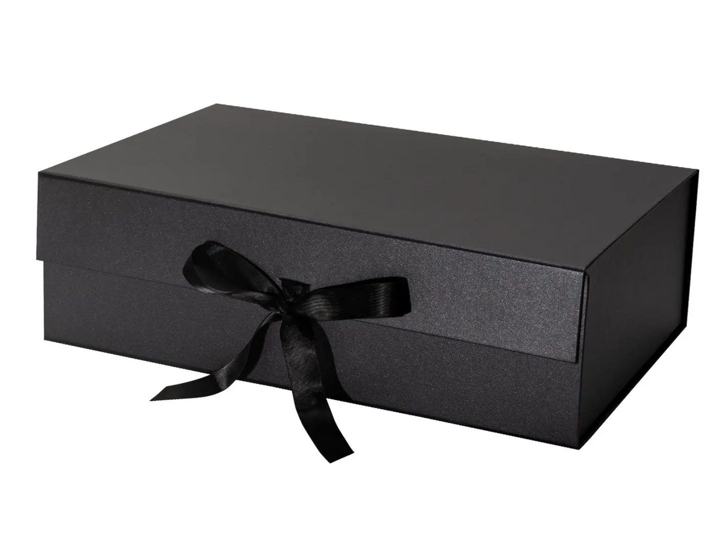 Black Magnetic Box with Satin Ribbon (Recommended for 5 small to medium Items and 1 large)