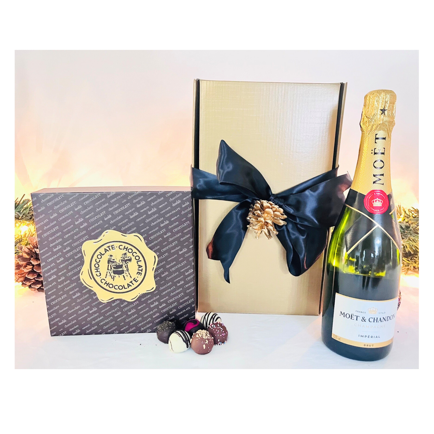 MOET & CHOCOLATES GOLD BOX (AVAILABLE TO SHIP STARTING OCTOBER)
