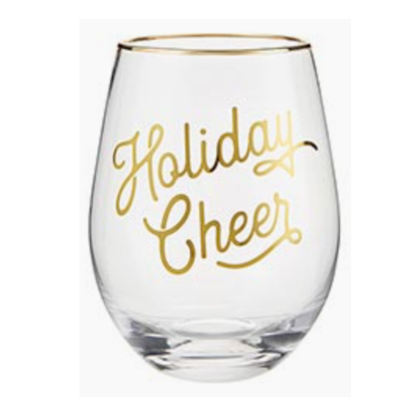 Holiday Cheer Stemless Wine Glass