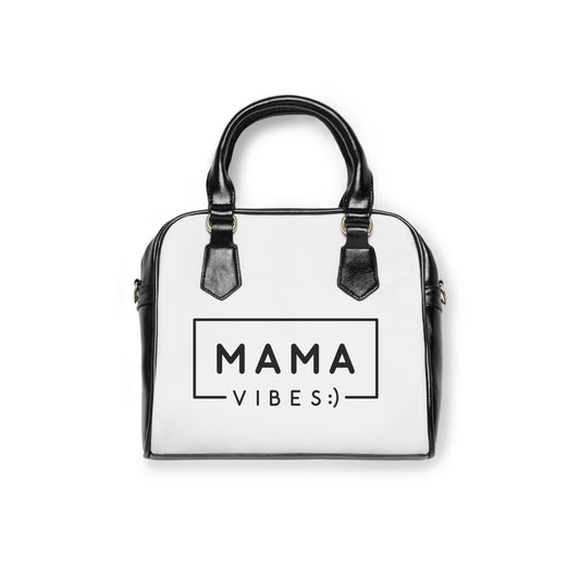 Mama Vibes Shoulder Handbag, Trendy Mom Purse, Stylish Tote for Everyday Use, Gift for New Mothers, Chic Handbag for Baby Essentials