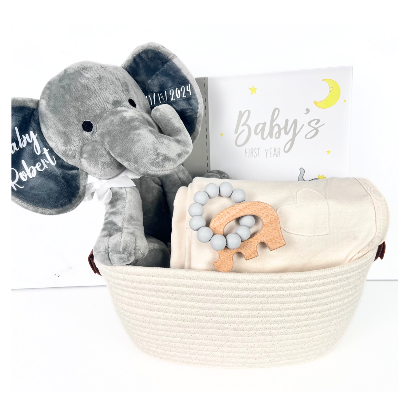 Baby Elephant Gift Basket- Gender Neutral