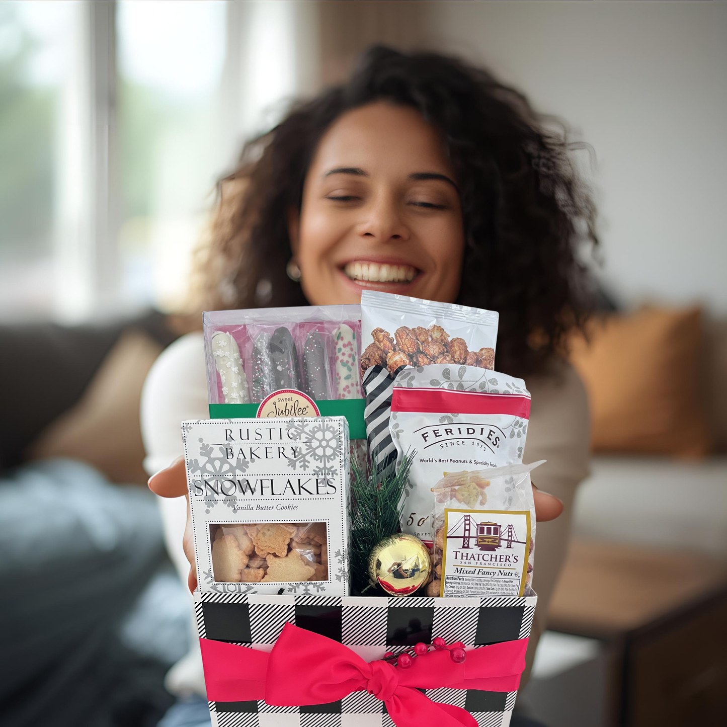 Holiday Buffalo Checked Basket Box