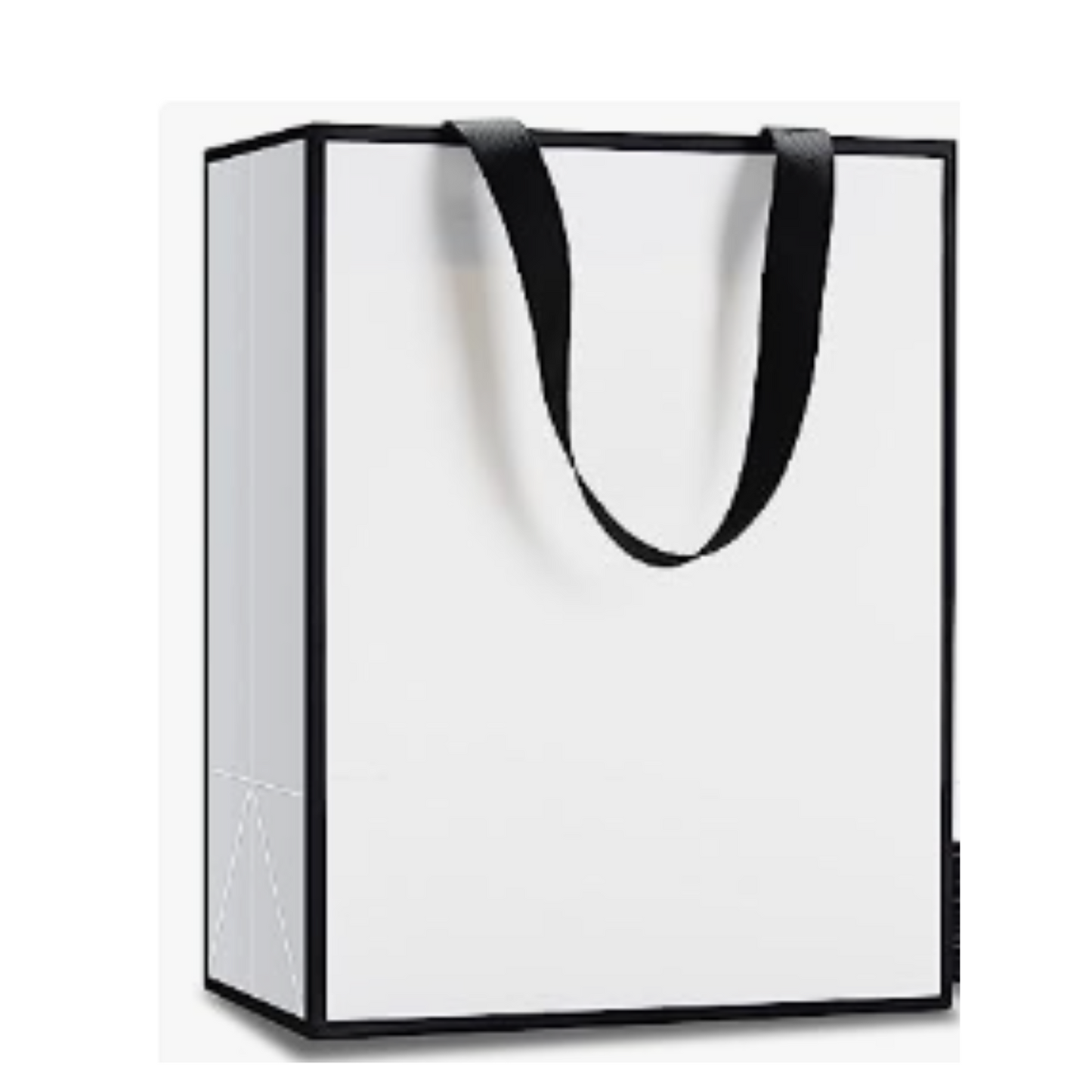 White Gift Bag with Black Trim (Recommend 4-8 items)