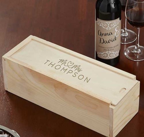 Custom Wood Wine Box (One Bottle Box)